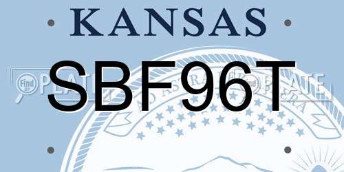 SBF96T Kansas License Plate