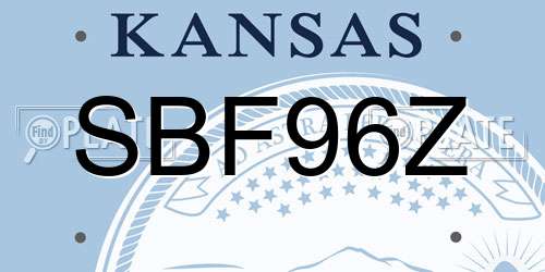SBF96Z Kansas License Plate