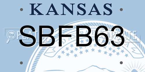 SBFB63 Kansas License Plate