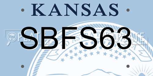 SBFS63 Kansas License Plate