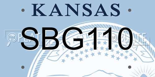 SBG110 Kansas License Plate