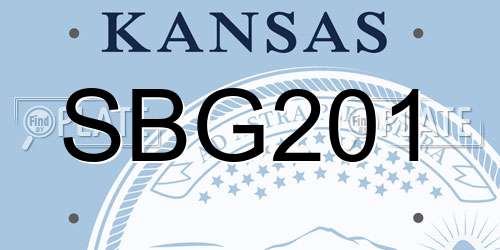 SBG201 Kansas License Plate