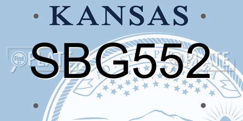 SBG552 Kansas License Plate