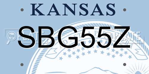 SBG55Z Kansas License Plate