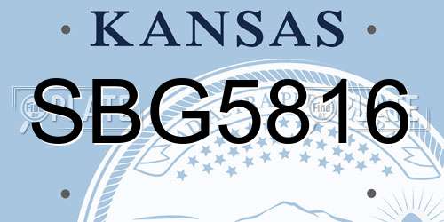 SBG5816 Kansas License Plate