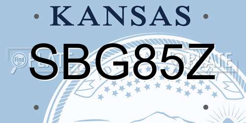SBG85Z Kansas License Plate