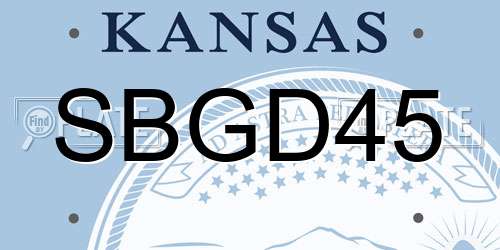 SBGD45 Kansas License Plate