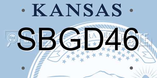 SBGD46 Kansas License Plate
