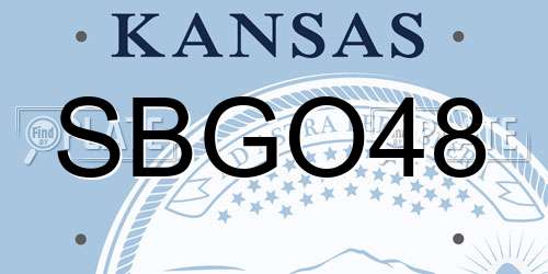 SBGO48 Kansas License Plate