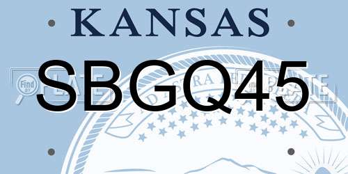 SBGQ45 Kansas License Plate