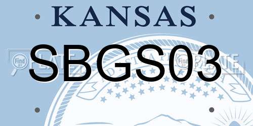 SBGS03 Kansas License Plate