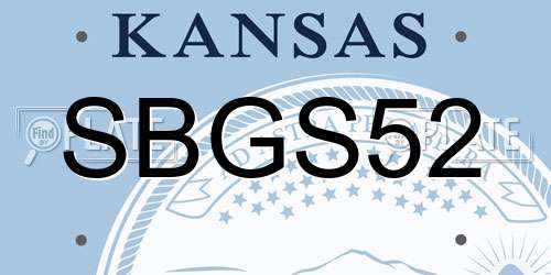 SBGS52 Kansas License Plate