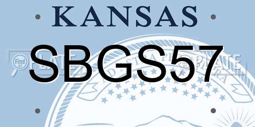SBGS57 Kansas License Plate