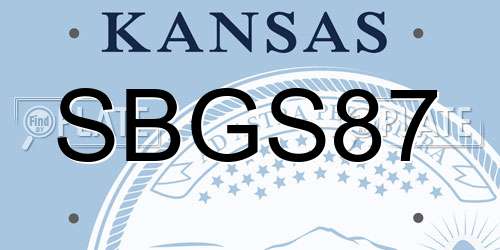 SBGS87 Kansas License Plate