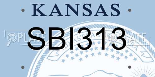 SBI313 Kansas License Plate