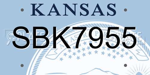 SBK7955 Kansas License Plate