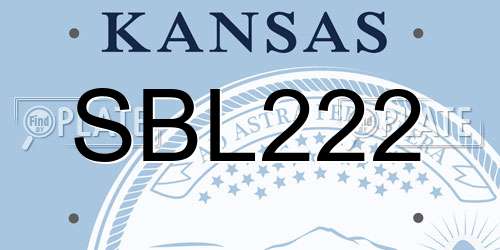 SBL222 Kansas License Plate
