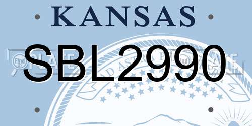 SBL2990 Kansas License Plate