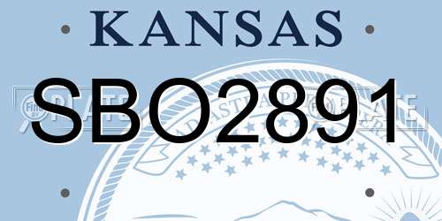 SBO2891 Kansas License Plate