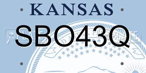 SBO43Q Kansas License Plate