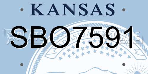 SBO7591 Kansas License Plate