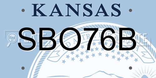 SBO76B Kansas License Plate