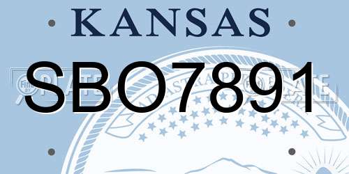 SBO7891 Kansas License Plate