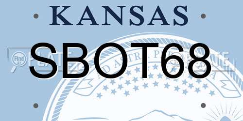 SBOT68 Kansas License Plate