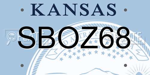 SBOZ68 Kansas License Plate