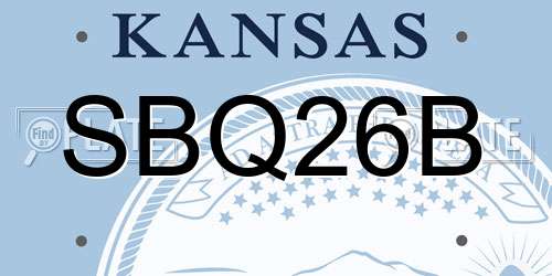 SBQ26B Kansas License Plate