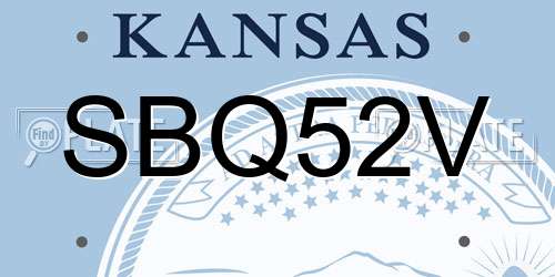 SBQ52V Kansas License Plate