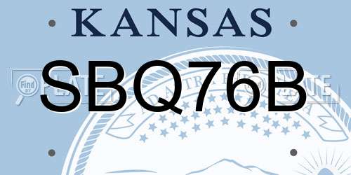 SBQ76B Kansas License Plate