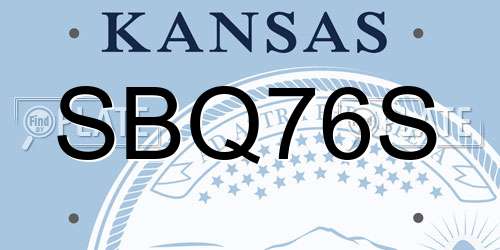 SBQ76S Kansas License Plate