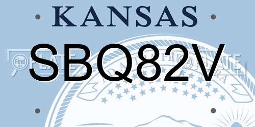 SBQ82V Kansas License Plate