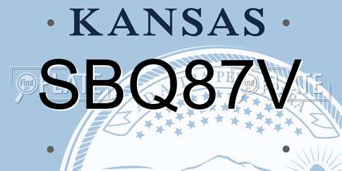 SBQ87V Kansas License Plate
