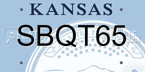 SBQT65 Kansas License Plate