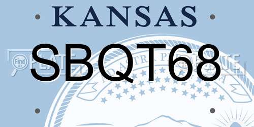 SBQT68 Kansas License Plate
