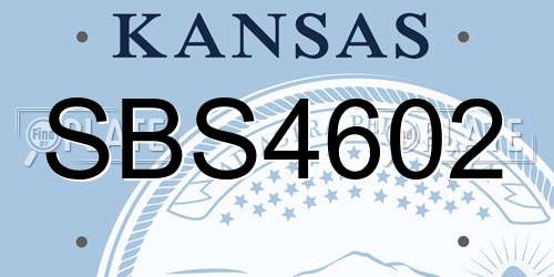 SBS4602 Kansas License Plate