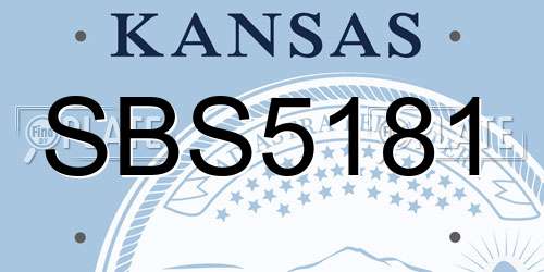 SBS5181 Kansas License Plate