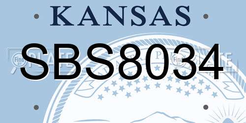 SBS8034 Kansas License Plate
