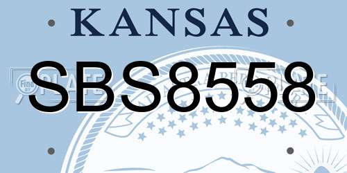 SBS8558 Kansas License Plate