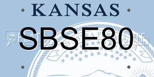 SBSE80 Kansas License Plate