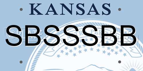 SBSSSBB Kansas License Plate