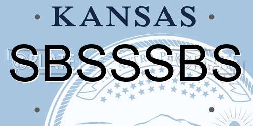 SBSSSBS Kansas License Plate