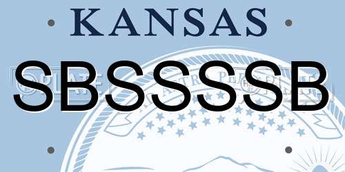 SBSSSSB Kansas License Plate