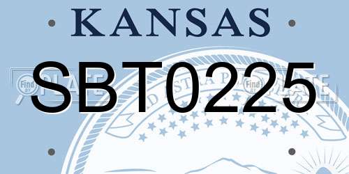 SBT0225 Kansas License Plate