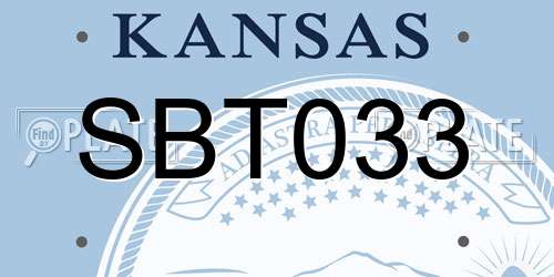 SBT033 Kansas License Plate