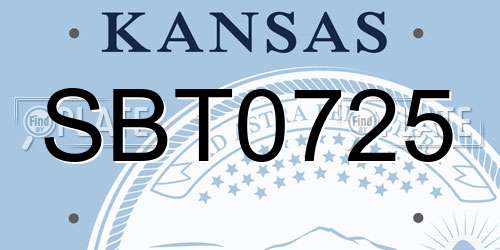 SBT0725 Kansas License Plate