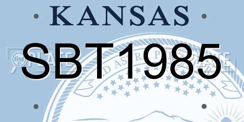 SBT1985 Kansas License Plate