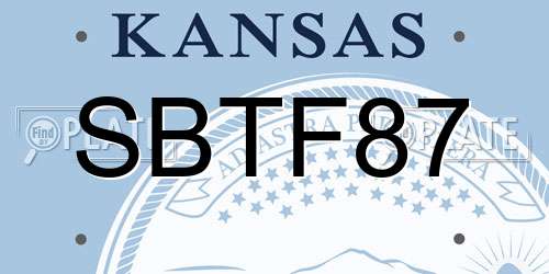 SBTF87 Kansas License Plate